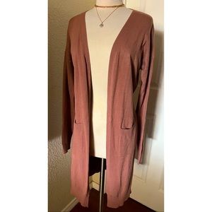 Citrus & Lemon Dusty Rose Long Cardigan